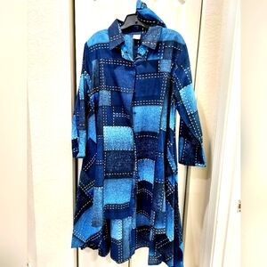 Jean print Pallazo pant and Hi/Lo swing Jacket set (Never Worn)